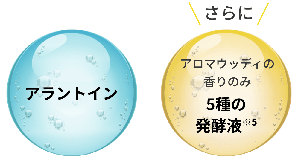 さらに アラントイン / 5種の発酵液※5（アロマウッディの香りのみ）